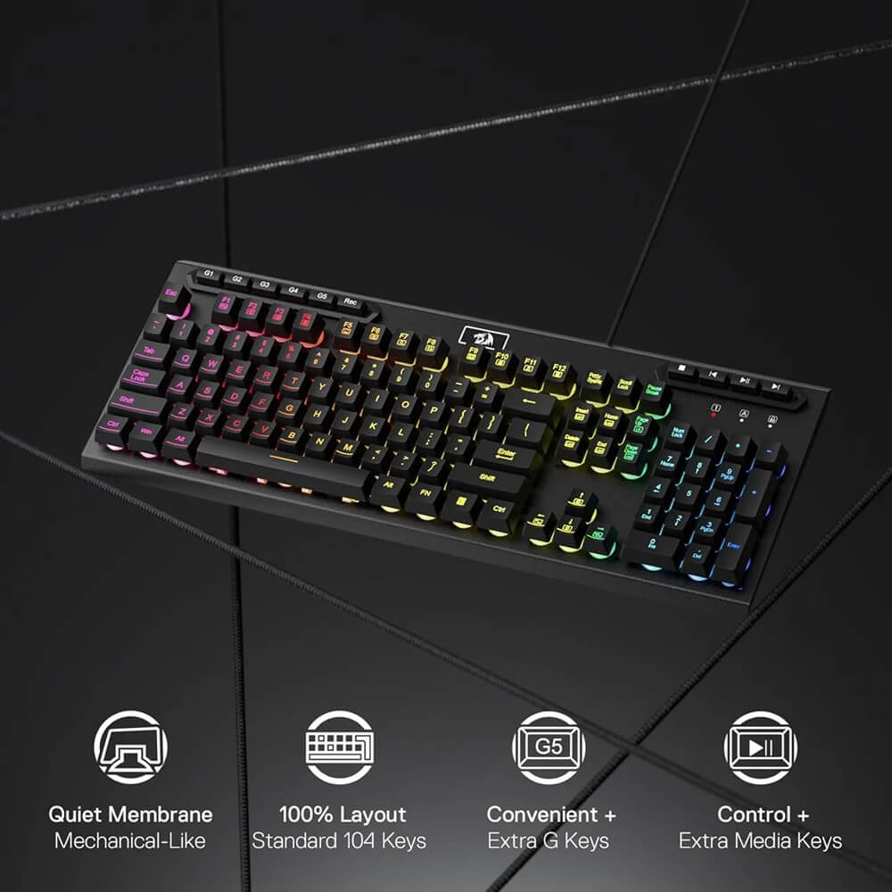 Redragon K513 ADITYA RGB Membrane Gaming Keyboard (Black)
