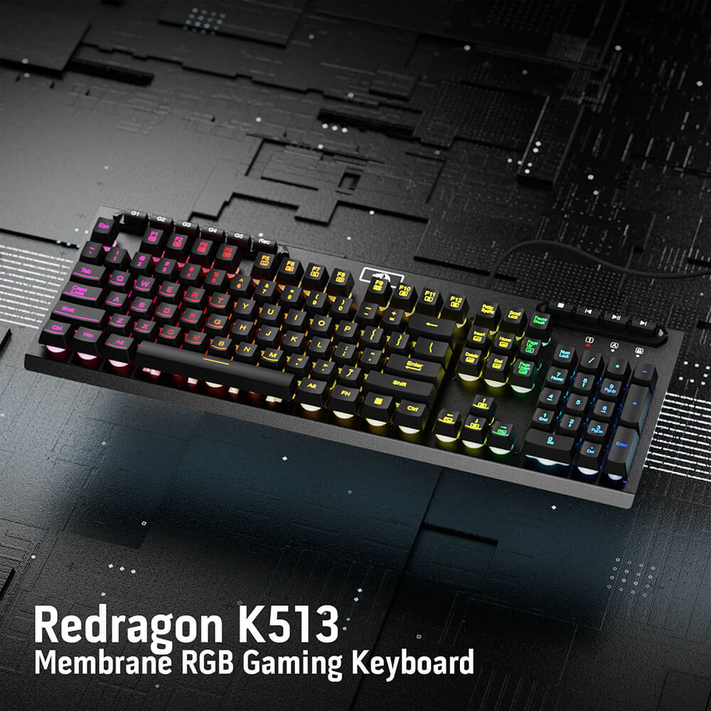 Redragon K513 ADITYA RGB Membrane Gaming Keyboard (Black)