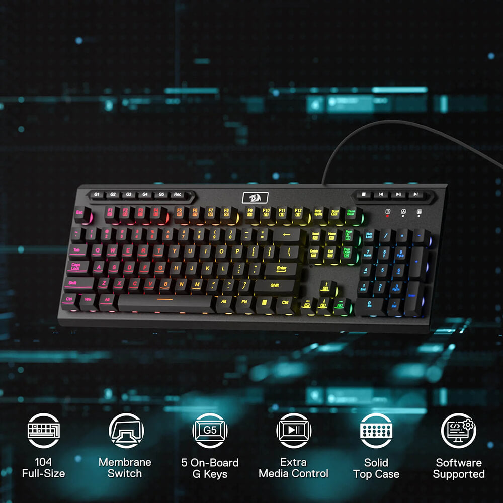 Redragon K513 ADITYA RGB Membrane Gaming Keyboard (Black)