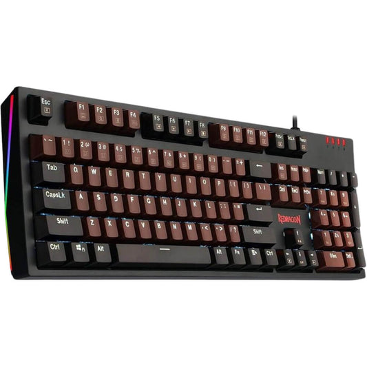Redragon K592 AMSA Wired Mechanical Gaming Keyboard, Black Switches, White Backlit (Black Brown)