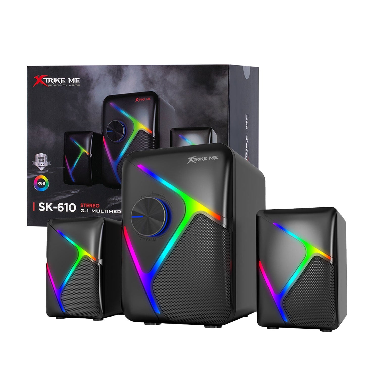 XTRIKE ME SK-610 SUBWOOFER RGB STEREO WIRED GAMING SPEAKERS