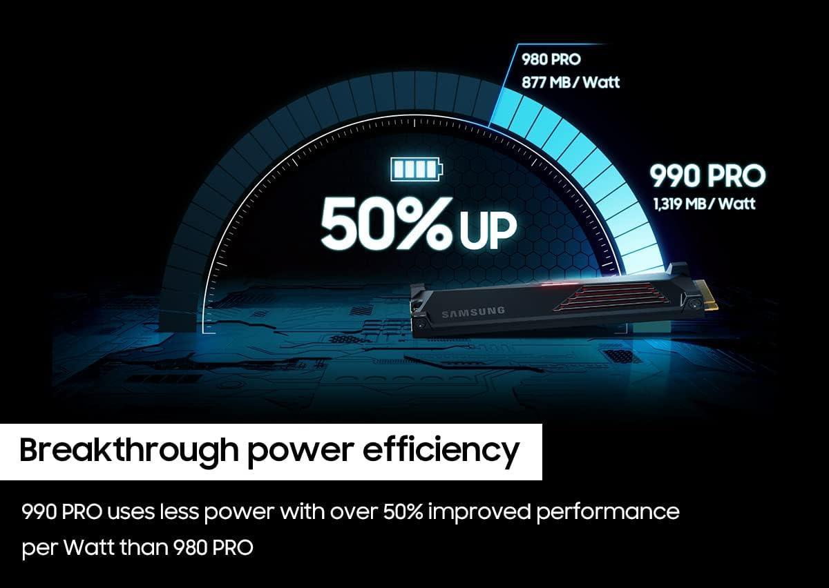 Samsung 990 PRO with Heatsink 2TB SSD, PCIe Gen4 M.2