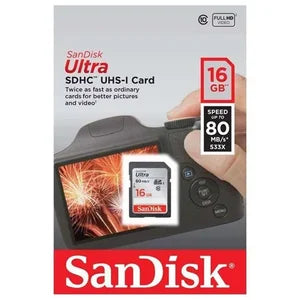 SanDisk Ultra 16GB microSD UHS-I 80Mb/s Memory Card