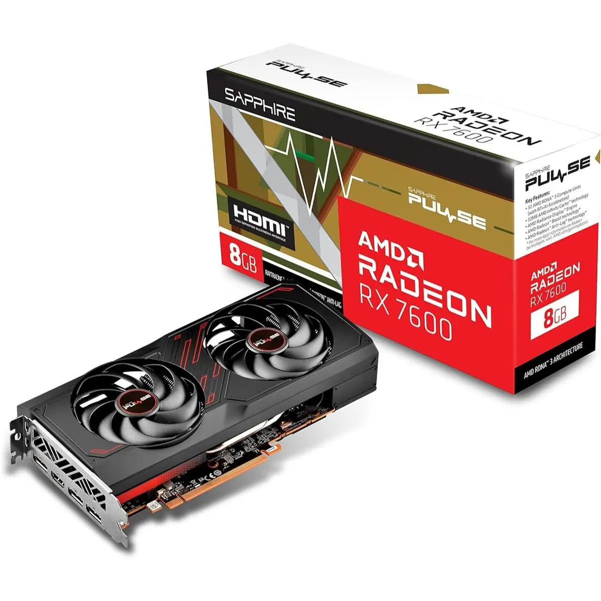 Sapphire Pulse AMD Radeon RX 7600 OC 8GB Graphics Card