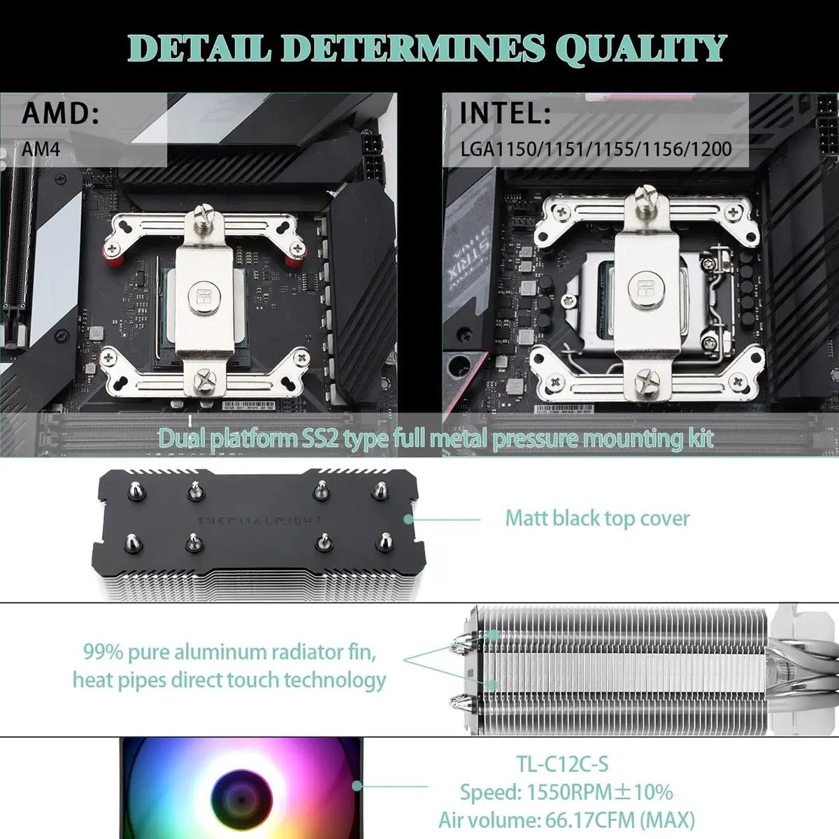 Thermalright Assassin X 120 Refined SE ARGB CPU Air Cooler - Black