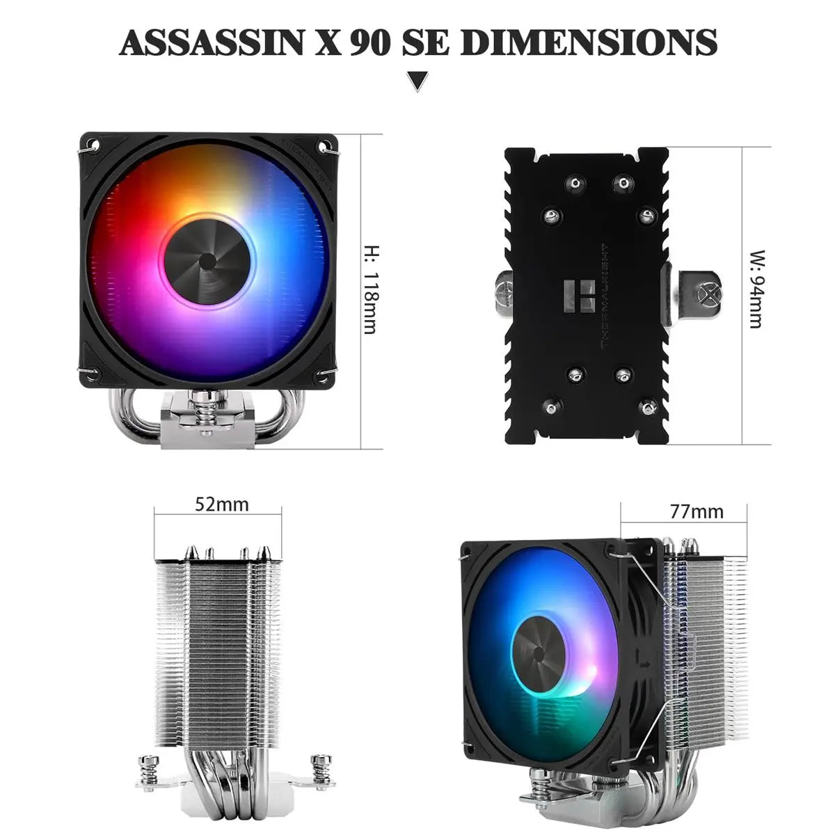Thermalright Assassin X 90 SE ARGB CPU Air Cooler - Black