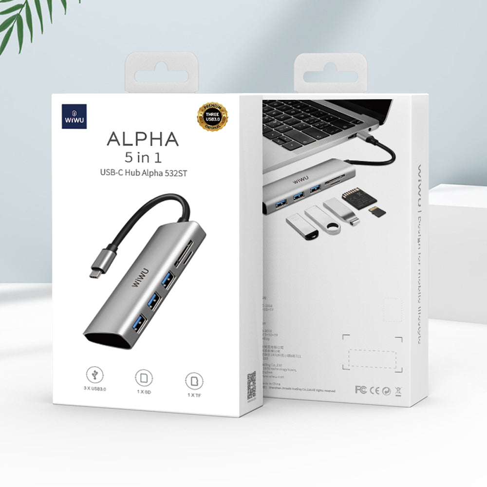 Wiwu 5 in 1 (532ST) 3xUSB 3.0 – TF/SD Card