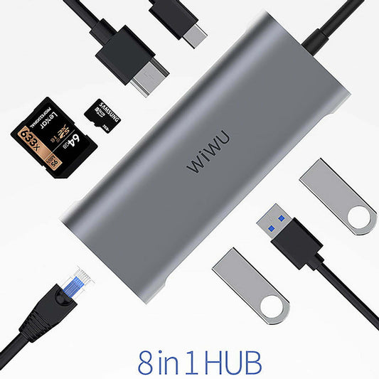 Wiwu Alpha 831HRT 8-in-1 Type-C Converter | USB-C Multiport Hub