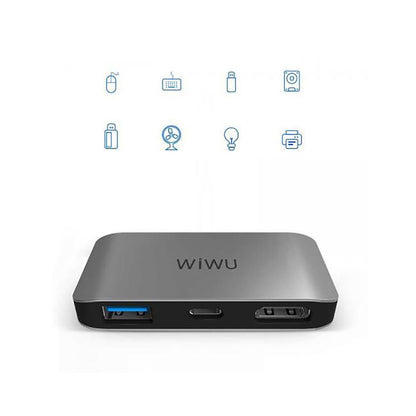 Wiwu 3 in 1 (C2H) Type-C Hub