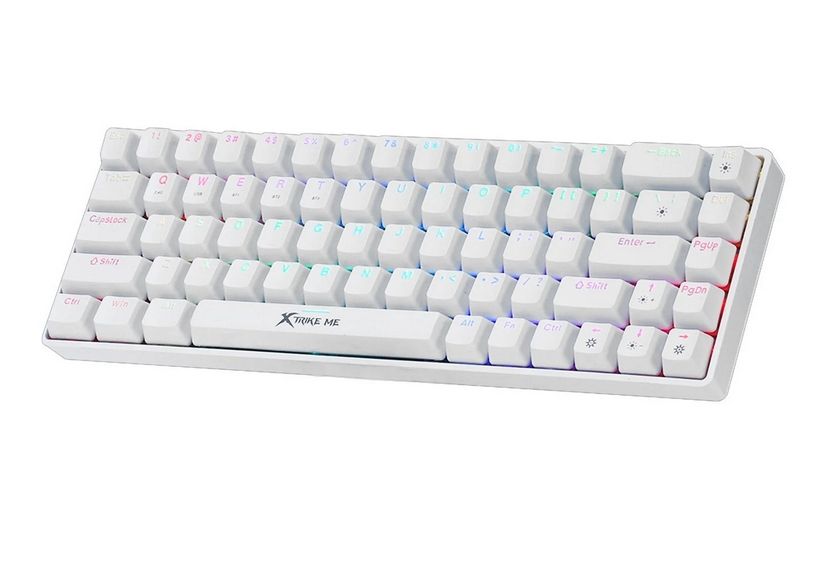 XTRIKE ME GK-995W WH 68 KEYS WIRELESS 2.4G BT5.2 TRI MODE GAMING MECHANICAL KEYBOARD WHITE